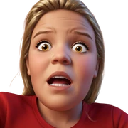 girl in red shirt indoors sticker