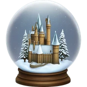 hogwarts , snow globe, 4k, no background sticker