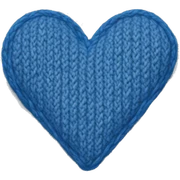 Knitted blue heart sticker