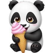 Panda eating ice cream sticker