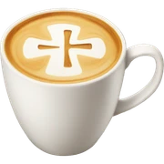 Latte with art of cross sticker