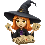 A witch with cards  sticker
