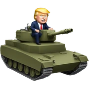 Trump driving a tank sticker