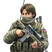 military boy with rifle sticker