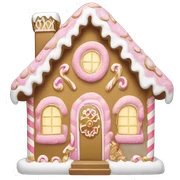 light pink and gold and white gingerbread house sticker