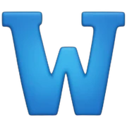 W letter blue sticker