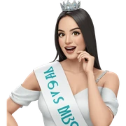 smiling girl in elegant dress sticker
