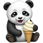 Panda eating ice cream sticker