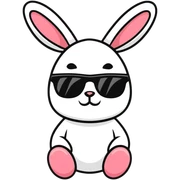 Cool easter bunny with sunglasses sticker