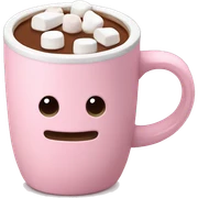 Light Pink mug of hot chocolate with marshmallows  sticker