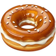 Soft donut with pumpkin glaze, drizzled white icing, and tiny sprinkle flakes of cinnamon or clove. sticker
