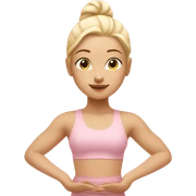 blonde yoga girl light pink clothes n sticker