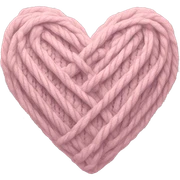 Pale pink Cable knit heart sticker