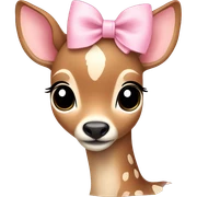 fawn with light pink bow  sticker