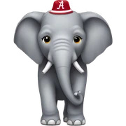 Elephant wearing an Alabama shirt sticker