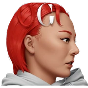 red haired girl album cover sticker