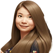 smiling girl with long hair sticker