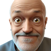 bald man with earrings portrait sticker