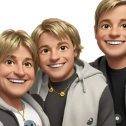 boys smiling with jewelry sticker
