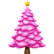 Pink Christmas tree sticker