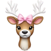 reindeer with light pink bow sticker