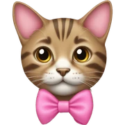 Tabby cat with a pink bow sticker