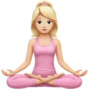 blonde yoga girl light pink clothes n sticker