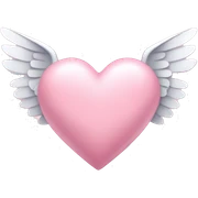Pastel pink heart with wings sticker