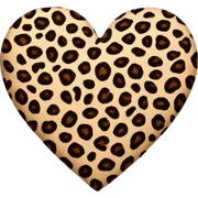 Leopard print heart sticker