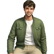 smiling boy in nature sticker