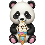 Panda eating ice cream sticker