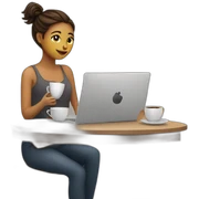girl+laptop+coffee sticker