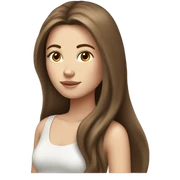 White girl with long brown hair sticker