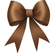 Brown ribbon bow sticker