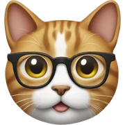 cat with glasses sticker