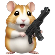hamster with gun sticker