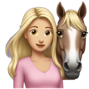 Horse and girl sticker