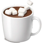 Christmas White mug of hot chocolate with marshmallows  sticker