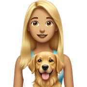 Girl with golden retriever  sticker