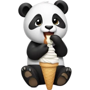 Panda eating ice cream sticker