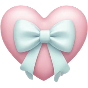 Pastel heart with white bow  sticker