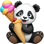 Panda eating ice cream sticker
