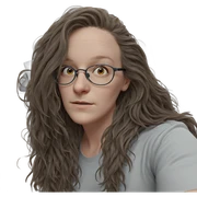 girl with glasses and hair sticker