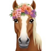 horse with flowers on it's head sticker