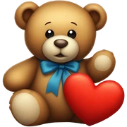 Teddy bear holding heart sticker