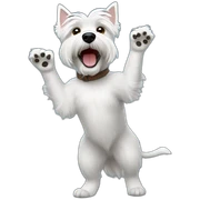 Westie waving sticker