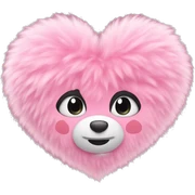 Fluffy like pink heart sticker