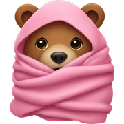 bear wrapped in pink blanket sticker