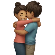 Girl hugging boy sticker