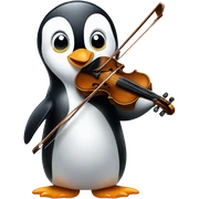 Penguin playing violin sticker